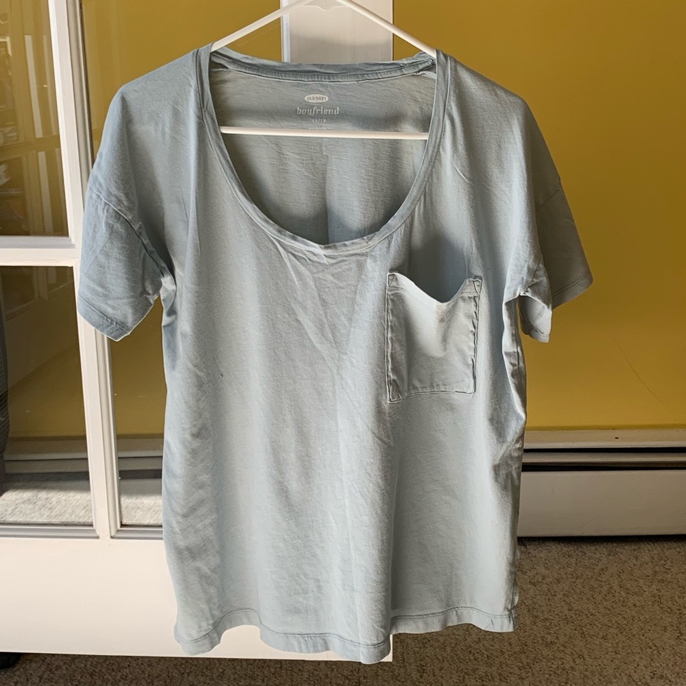 Old Navy blue scoop neck boyfriend tee